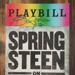 Bruce Springsteen Signed Photo Playbill With Springsteen On Broadway CD & COA